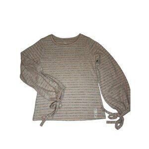 Ana XS Striped‎ Long Sleeve Top With Tie Cuffs Polyester & Spandex NEW
